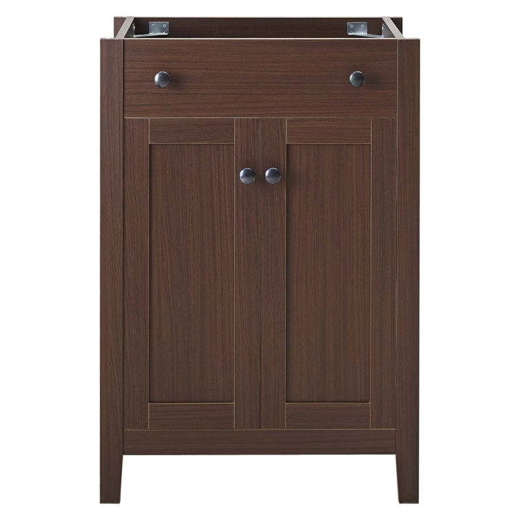 Nantucket 24" Walnut Wood Freestanding Bathroom Vanity Base