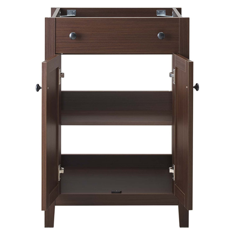 Nantucket 24" Walnut Wood Freestanding Bathroom Vanity Base