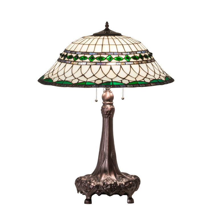 Mahogany Bronze 31" Stained Glass Table Lamp