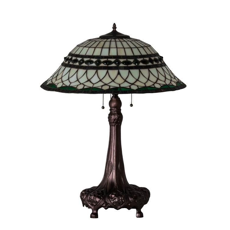 Mahogany Bronze 31" Stained Glass Table Lamp