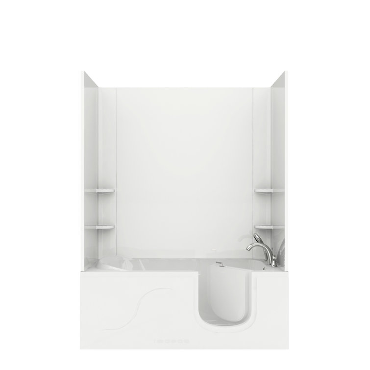 Ashton 60'' White Acrylic Walk-In Soaking Bathtub