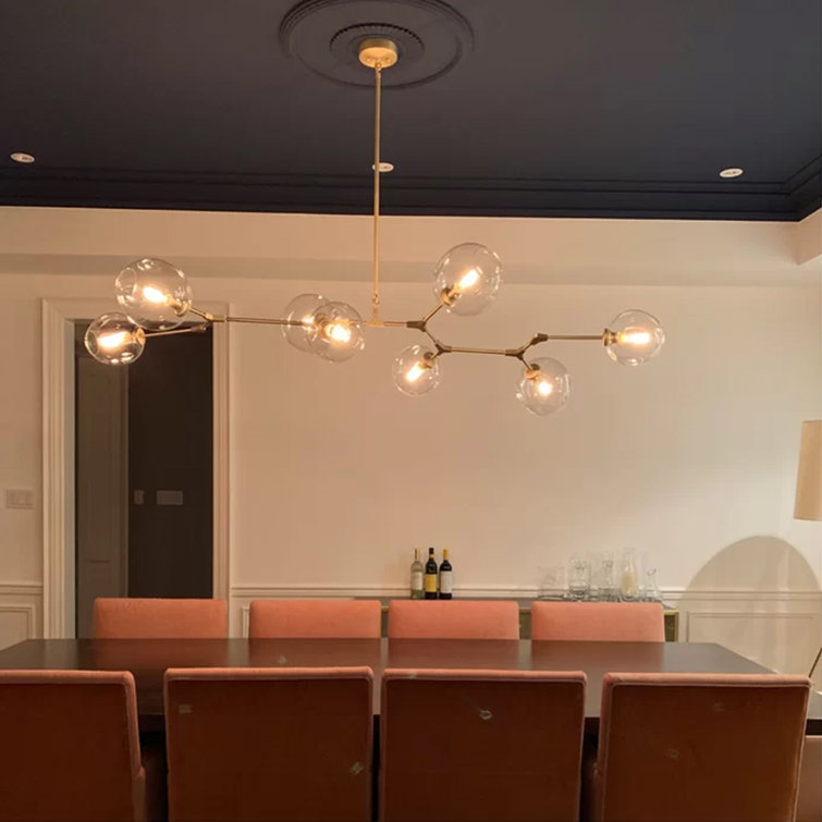 Fairfax Adjustable Dark Bronze Sputnik Chandelier with Glass Globes
