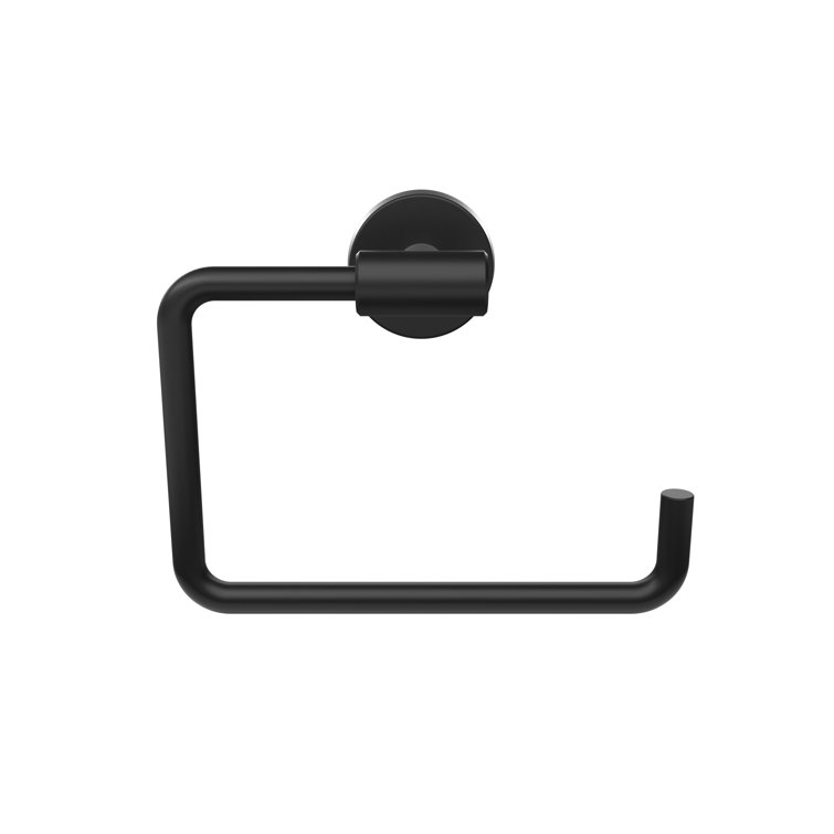 Matte Black Modern Wall Mounted Towel Ring