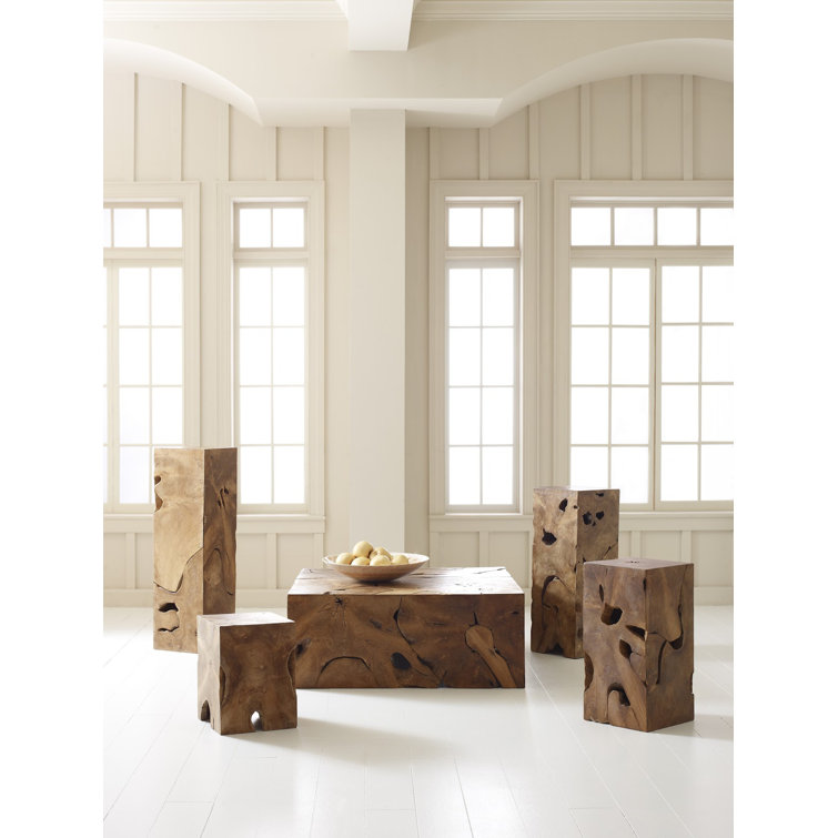 Natural Teak Rectangular Wood Coffee Table