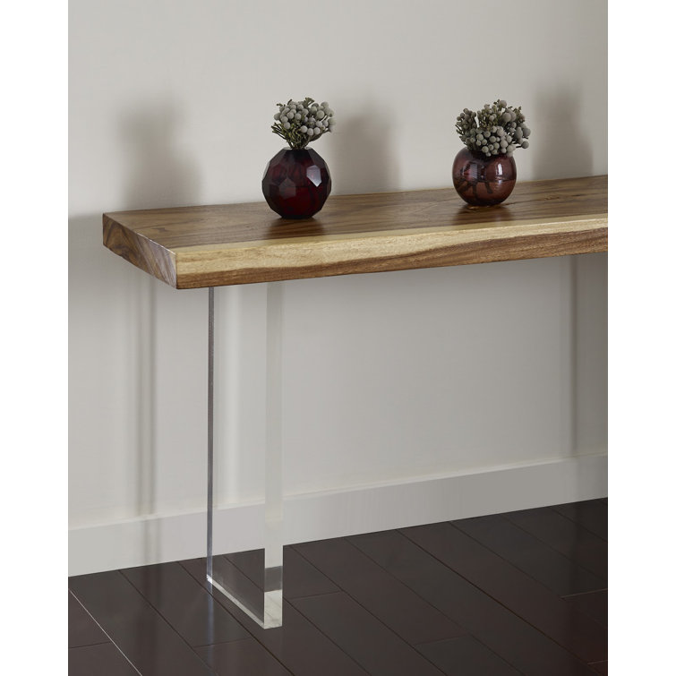 Acacia Wood & Solid Acrylic 60" Modern Console Table