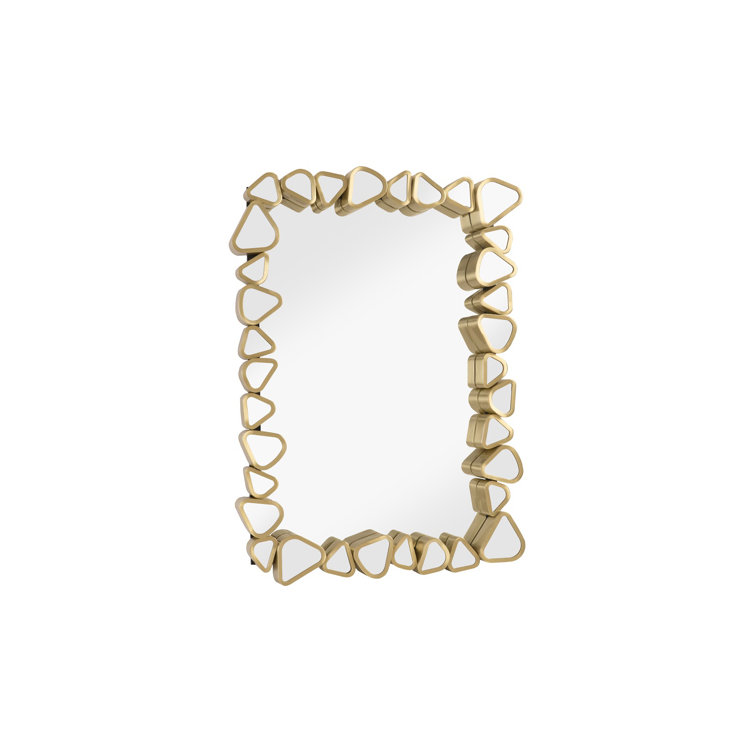 Gold Rectangular Wood Contemporary Accent Mirror