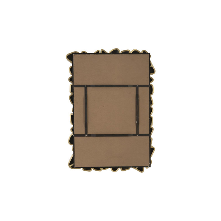 Gold Rectangular Wood Contemporary Accent Mirror