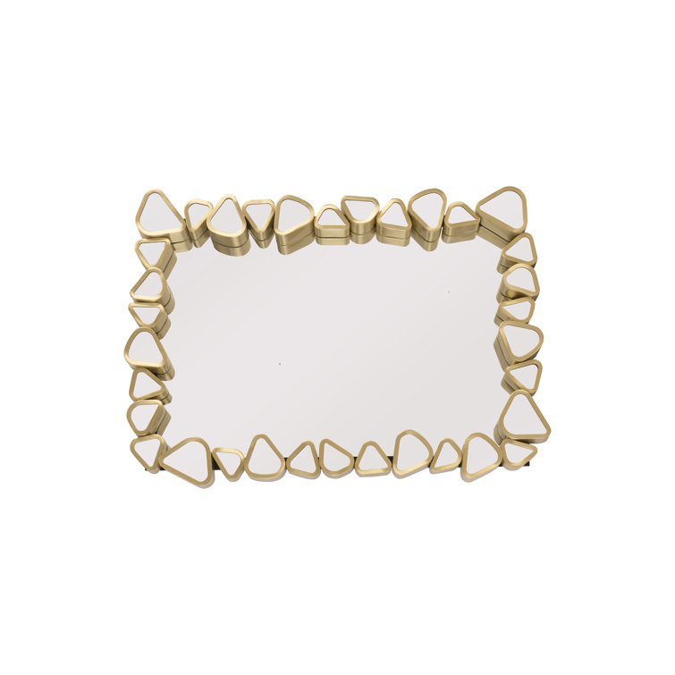 Gold Rectangular Wood Contemporary Accent Mirror
