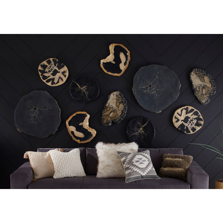 Black and Brown Resin Petrified Wood Wall Décor