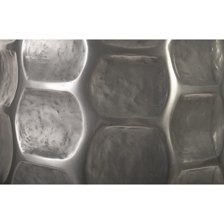 Contemporary Silver Aluminum Large Planter, 40" Height