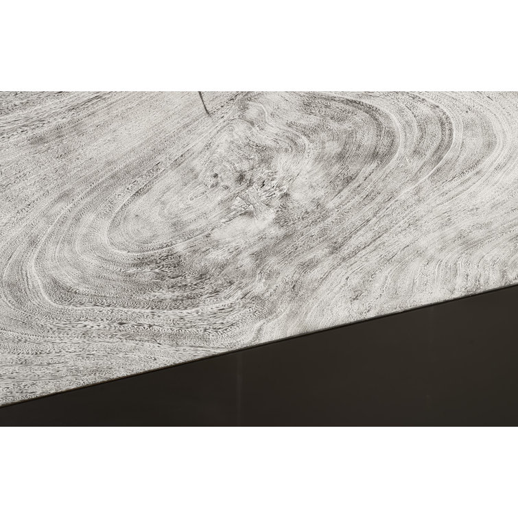 Contemporary Geometry 48" Gray Acacia Wood & Iron Console Table