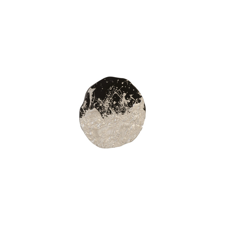 Modern Organic Black and Silver Leaf Wood Wall Tile