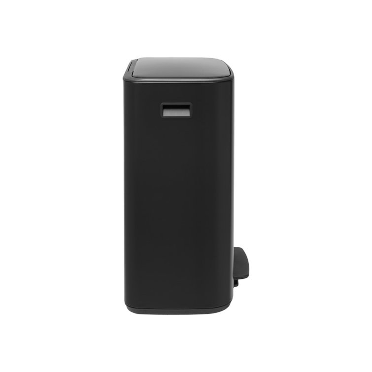 Matte Black Dual Compartment Pedal Kitchen Trash Can