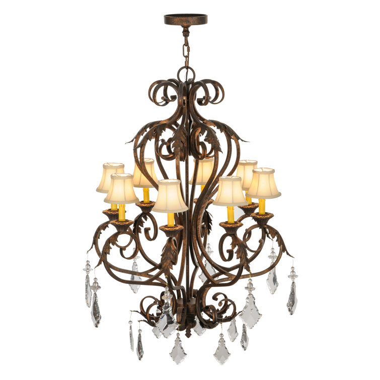 Josephine Gilded Tobacco 8-Light Chandelier with Crystal Accents