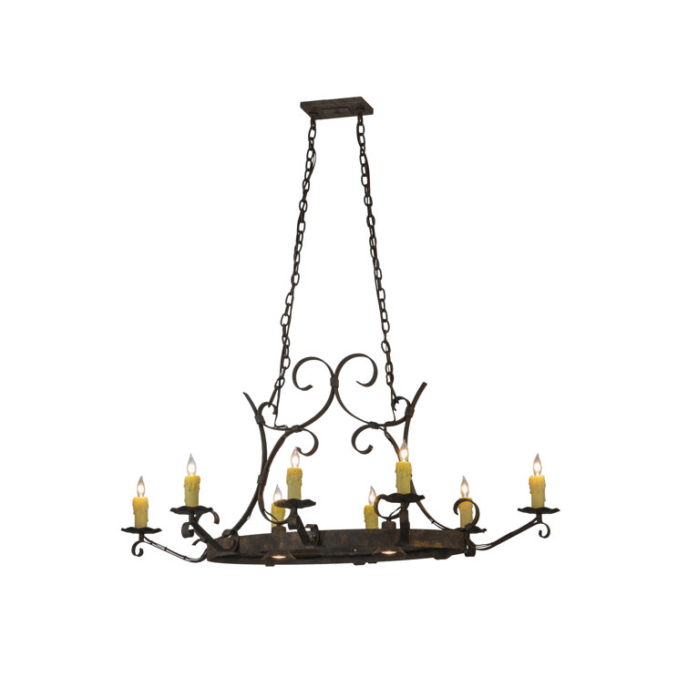 Antiquity Hand-Forged Iron 10-Light Oval Chandelier