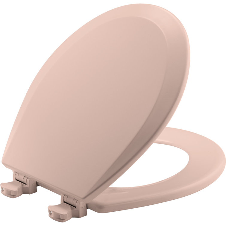 Venetian Pink Round Enameled Wood Toilet Seat