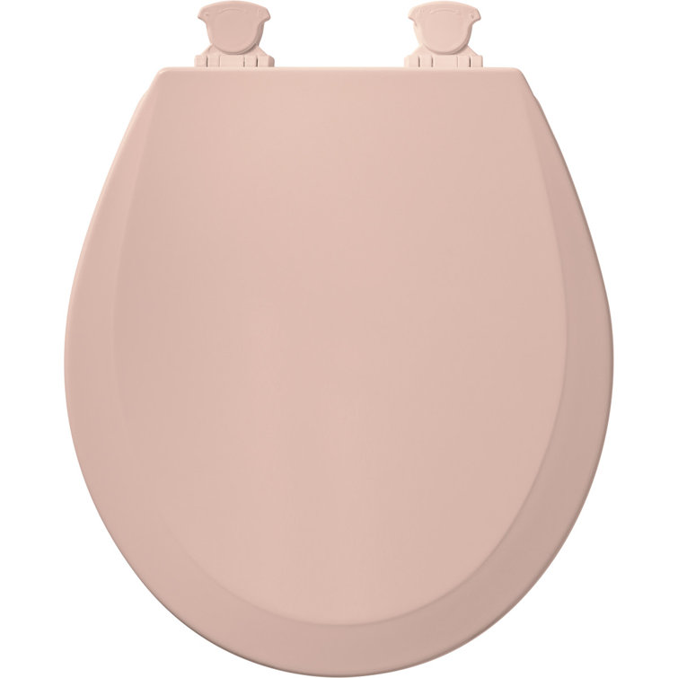 Venetian Pink Round Enameled Wood Toilet Seat