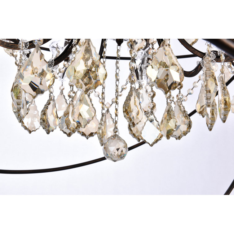 Geneva Dark Bronze 18-Light Crystal Globe Chandelier