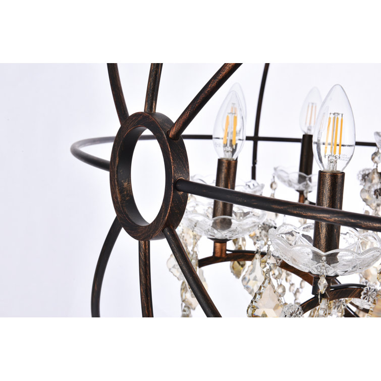Geneva Dark Bronze 18-Light Crystal Globe Chandelier