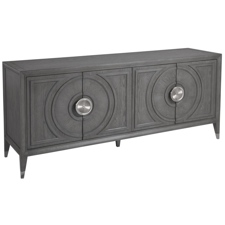 Appellation Transitional 68'' Gray Media Console with Cabinet