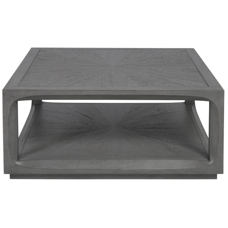 Gray Square Wood Transitional Cocktail Table