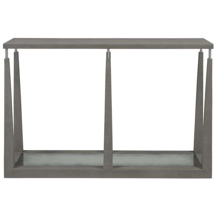 Ascension 53'' Gray Faux Shagreen and Mirror Console Table