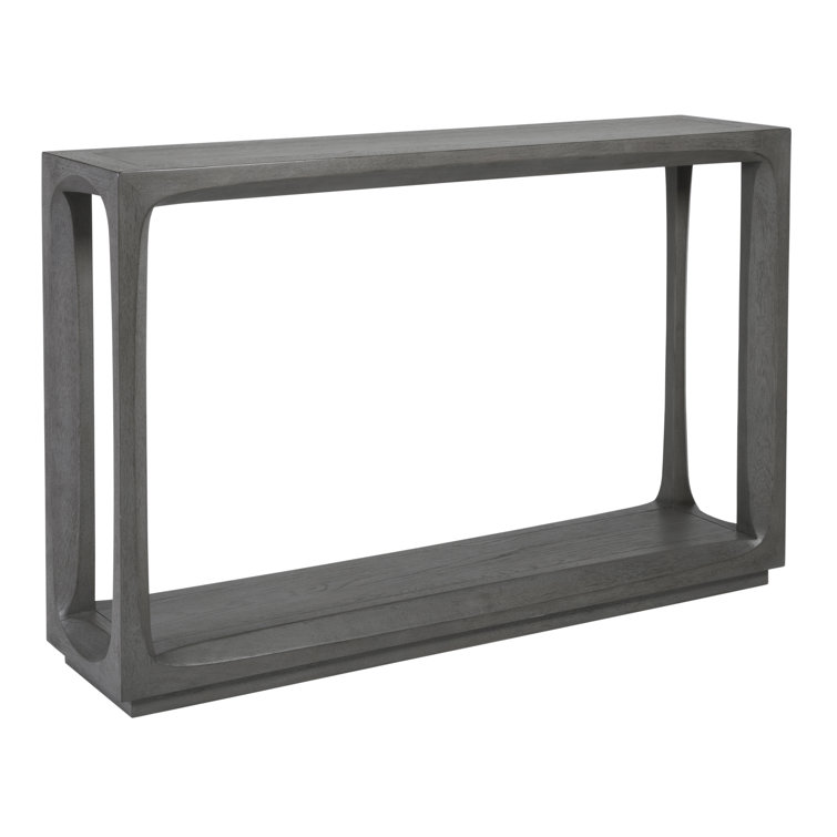 Gray Wood Transitional Console Table with Storage