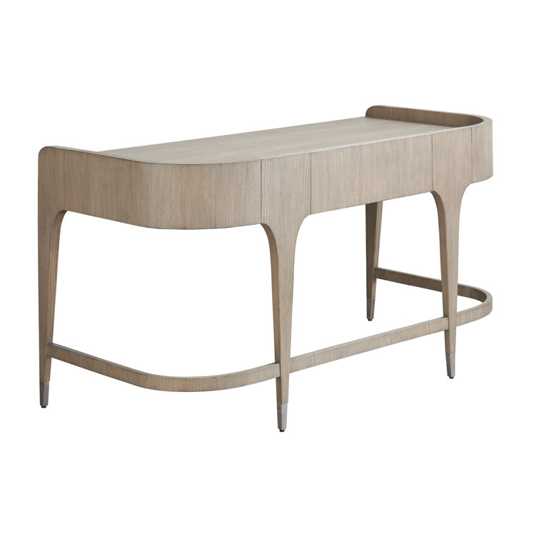 Gray Wood Transitional Home Office Desk with Drawers