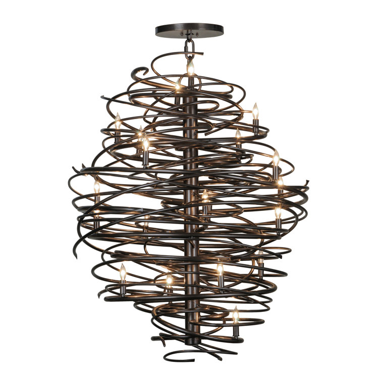 Cyclone Bronze 20-Light Geometric Chandelier