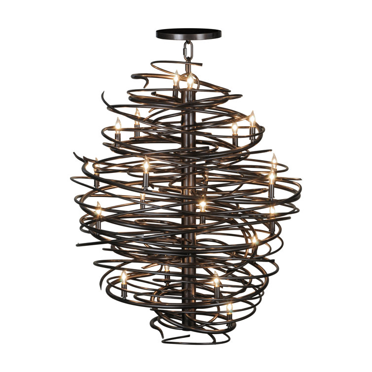 Cyclone Bronze 20-Light Geometric Chandelier
