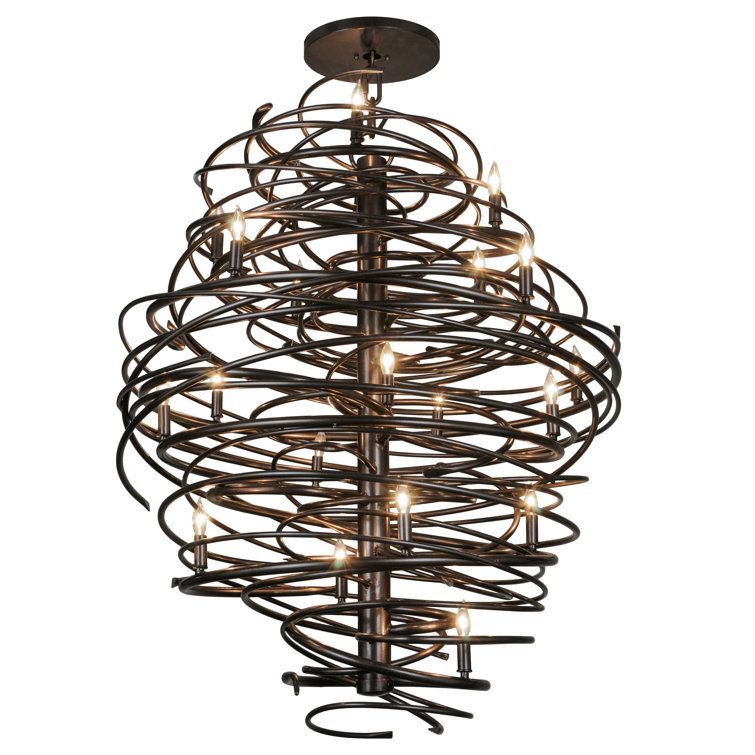 Cyclone Bronze 20-Light Geometric Chandelier