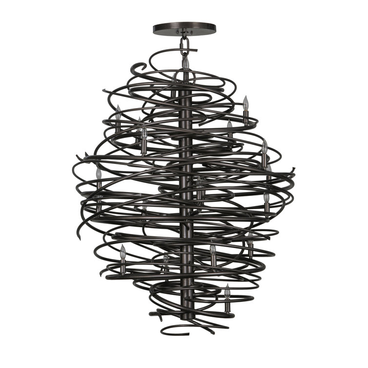 Cyclone Bronze 20-Light Geometric Chandelier
