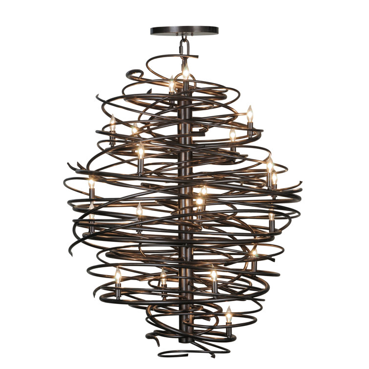 Cyclone Bronze 20-Light Geometric Chandelier
