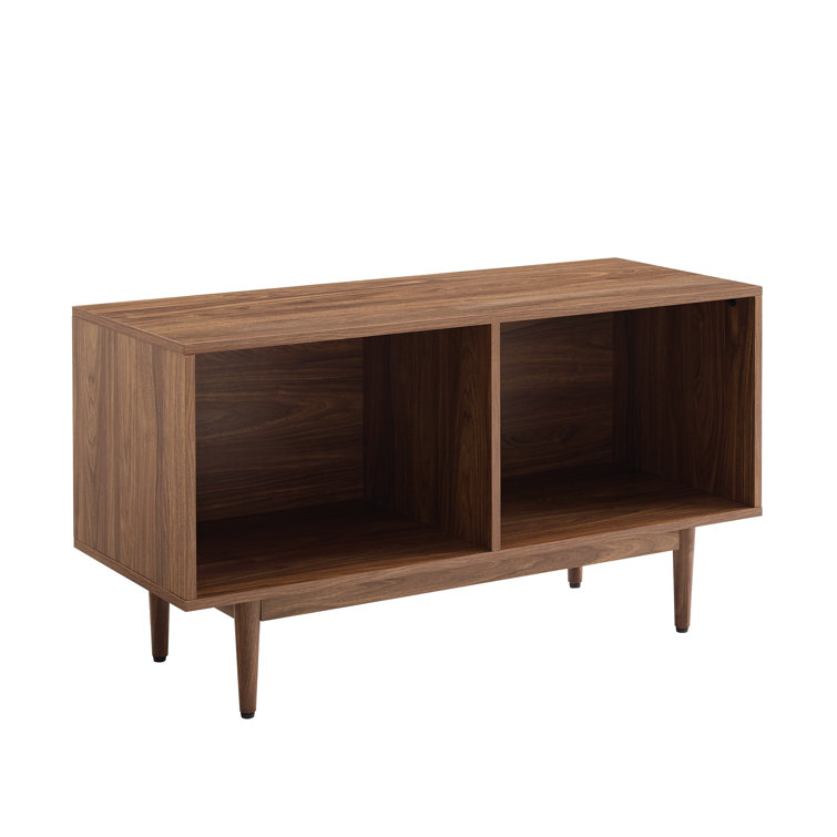 Liam Mid-Century Walnut Record Storage Console - 45in