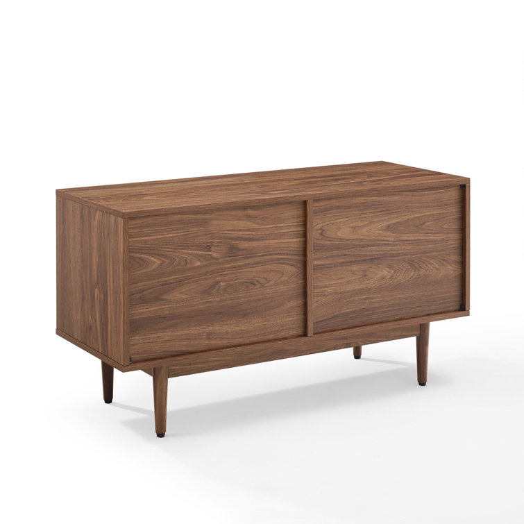 Liam Mid-Century Walnut Record Storage Console - 45in