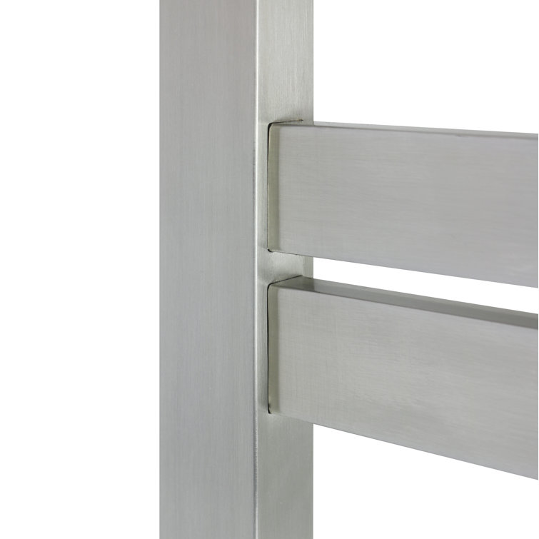 Brushed Stainless Steel Wall Mounted 10-Bar Towel Warmer