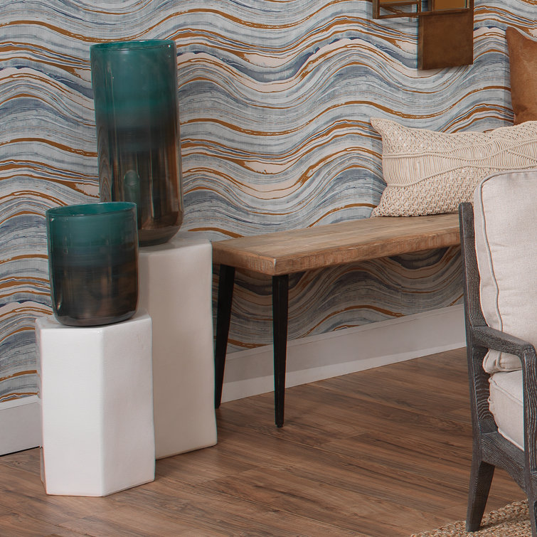 Hexagon Porto Drum Side Table in Taupe Ceramic