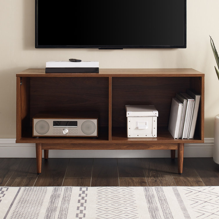 Liam Mid-Century Walnut Record Storage Console - 45in