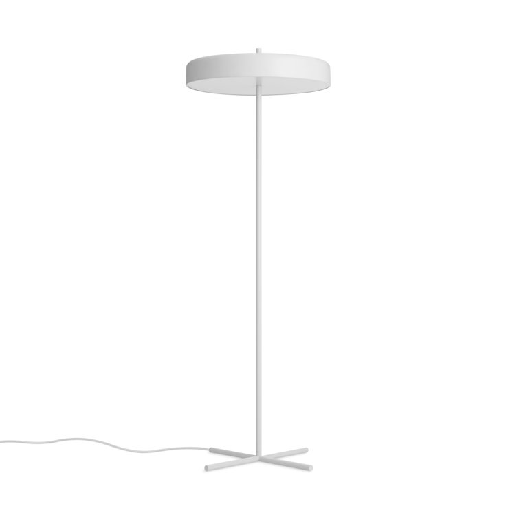 White Powder-Coated Metal Bobber Floor Lamp