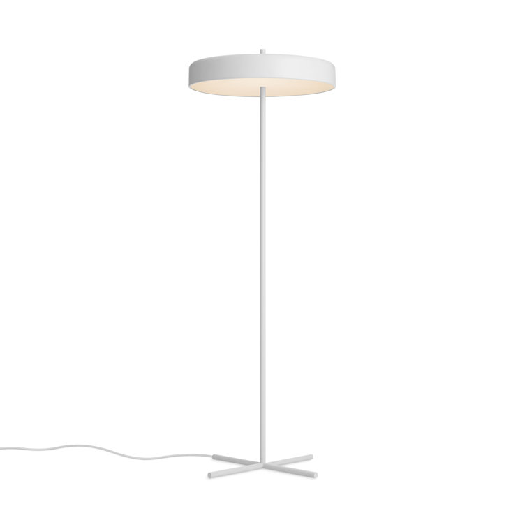 White Powder-Coated Metal Bobber Floor Lamp
