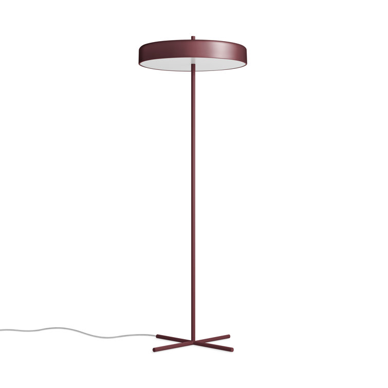 Oxblood Powder-Coated Steel Modern Floor Lamp