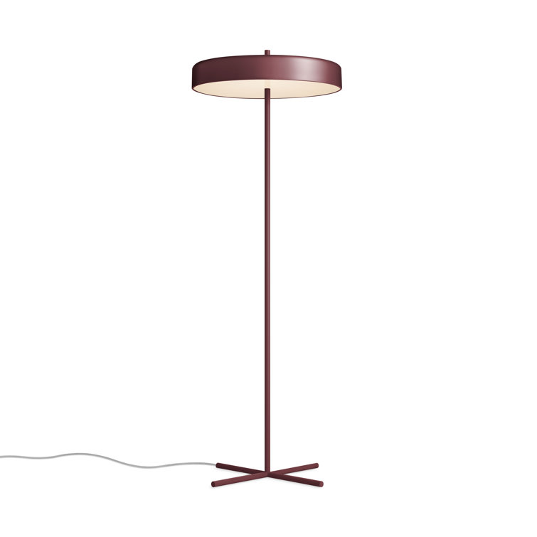 Oxblood Powder-Coated Steel Modern Floor Lamp