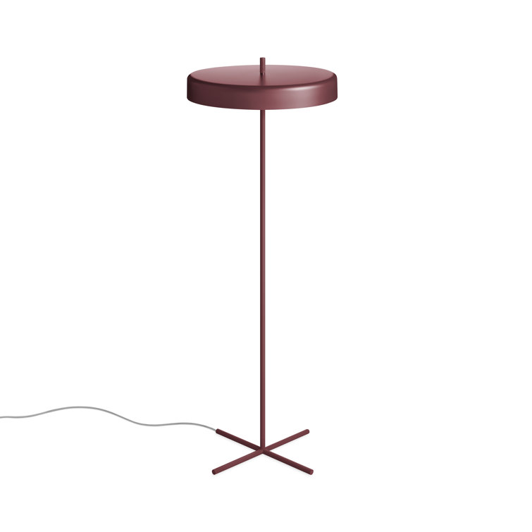 Oxblood Powder-Coated Steel Modern Floor Lamp