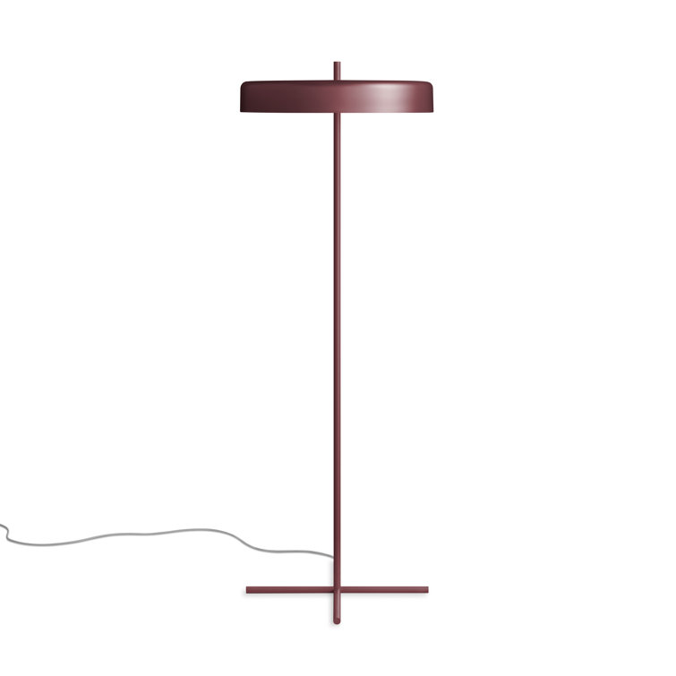 Oxblood Powder-Coated Steel Modern Floor Lamp