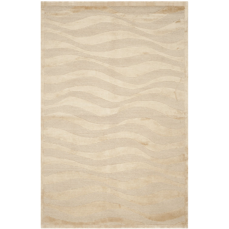 Tibetan-Inspired Gray Geometric Hand-Knotted Wool Rug 4' x 6'