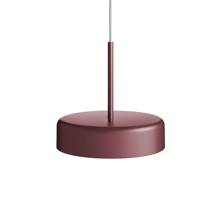 Bobber Oxblood 12" LED Drum Pendant Light with Acrylic Diffuser