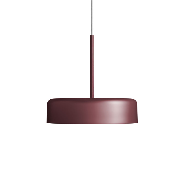 Bobber Oxblood 12" LED Drum Pendant Light with Acrylic Diffuser