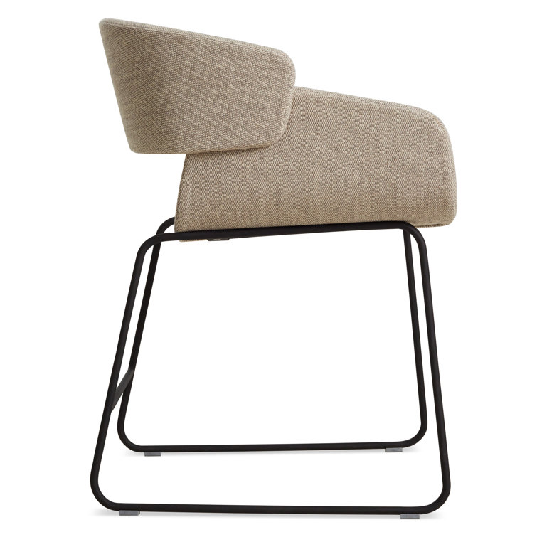 Tait Stone Textured Upholstered Dining Chair with Black Steel Legs