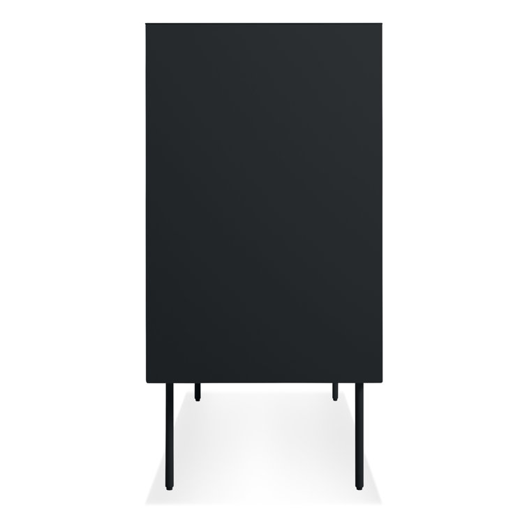 Walnut and Black Metal 6-Drawer Dresser with Soft Close