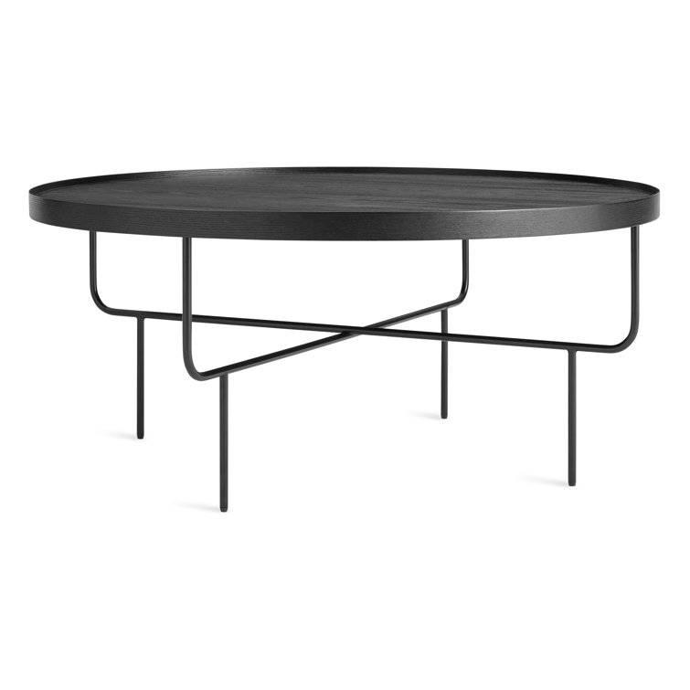 Black Ash and Metal Round Coffee Table
